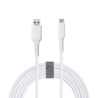 Basic Tech - Câble USB-C Tressé de 6 pi - Blanc-Élégant et sans enchevêtrement