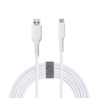 Basic Tech - Câble USB-C Tressé de 6 pi - Blanc-Élégant et sans enchevêtrement
