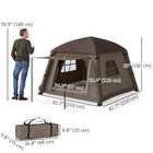 Outsunny - Tente de camping gonflable-Comprend deux fenêtres latérales et deux portes doubles pour la ventilation 
