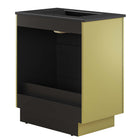 Modway - Quantum 30" Vanette de salle de bain - Or noir-Bassin d’évier en céramique