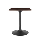 Modway - Lippa 24 po Carré Bois Table à manger, Noyer cerisier noir-Placage de bois