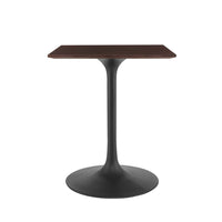 Modway - Lippa 24 po Carré Bois Table à manger, Noyer cerisier noir-Placage de bois