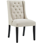 Modway - Baronet Bouton touffé Tissu Chaise à manger - Beige-Fauteuil d’appoint moderne élégant