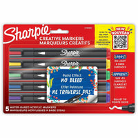 Sharpie - Marqueurs acryliques à base d’eau Creative - Pointe ogive - Couleurs assorties - Paquet de 5-Apportez de la précision et ajoutez des détails à vos dessins, chaque fois que vous esquissez ou illustrez