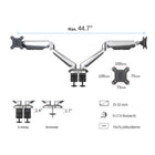 ShoppingAll - Support pour deux moniteurs avec 2 bras pivotants - Argent-8
