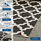Modway - Cerelia Treillis marocains intérieurs et extérieurs Tapis 9 pi l x 12 pi L - Noir et beige-Polypropylène 100% doux