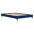 Modway - Harlow Performance Velvet Cadre de lit plateforme Queen, Marine-Cadre de lit plateforme Queen