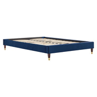 Modway - Harlow Performance Velvet Cadre de lit plateforme Queen, Marine-Cadre de lit plateforme Queen