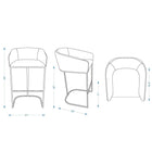 Manhattan Comfort - Louvre tabouret de bar moderne du milieu du siècle de 21" en similicuir noir et or titane - lot de 2-Revêtement en similicuir avec rembourrage en mousse