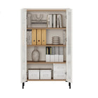 Manhattan Comfort - Armoire de Décoration Moderne Abbey 31,5 po - Érable et Blanc Cassé-Garantie limitée du fabricant de 30 jours