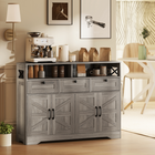 HOMCOM - Buffet de style ferme 47 po avec portes de grange et étagères de rangement - gris-Convient aux salons, salles à manger et cuisines pour le rangement de divers objets