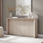 Hudson&Canal - Console Piedmont 56" de largeur - Blanc aulne-Finition en blanc aulne aspect bois