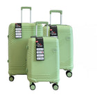 TRAVLR - Ensemble de 3 valises légères à coque rigide - Vert-Fabriqué en polypropylène durable et léger