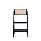 Manhattan Comfort - Lot de 4 chaises pliantes de salle à manger Pullman 46 cm style industriel chic, noir et cannage naturel-Hauteur d’assise : 45 cm avec une capacité de poids de 125 kg