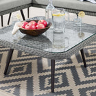 Modway - Endeavor Terrasse extérieure Rotin en osier Table basse carrée - Gris-Cadre en aluminium revêtu en poudre