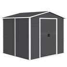 Outsunny - Abri de jardin 8'x7' avec serrure et cadre de sol, gris clair-Fonctionne comme un hangar à outils, un hangar à vélos, un hangar pour générateur ou un stockage pour tondeuse à gazon 