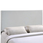 Modway - Region Tissu rembourré Tête de lit complète, Gris ciel-Panneau de particules avec poteaux en bois massif