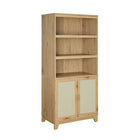 Manhattan Comfort - Ensemble de 2 bibliothèques-armoires Sheridan 80 cm style mid-century modern, coloris naturel-17,71 po L x 31,49 po l x 70,86 po H