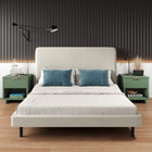 Manhattan Comfort - Table de nuit moderne Granville 18,11" à 1 tiroir - Vert sauge - Lot de 2-Comprend 1 tiroir à extension complète avec tiroir supérieur conçu avec des lignes verticales texturées en relief fabriqué en bois massif