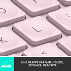 Logitech - MX Keys Mini Minimaliste Clavier Sans Fil Illuminé - USB-C - Rose-Connectivité Bluetooth