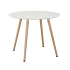 Modway - Track Manche Table à manger, Blanc-Pieds en hêtre massif