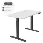 Ezywork - Bureau debout électrique à pièce entière - Cadre noir / Dessus blanc-Réglage de la mémoire à trois positions