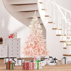 HOMCOM - Arbre de Noël artificiel de 5ft décoration maison ouverture automatique - Rose-La couleur blanche et rose clair crée une atmosphère douce pour les dames 