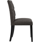 Modway - Duchess Bouton touffé Tissu Chaise à manger - Brown-Rembourrage en mousse dense