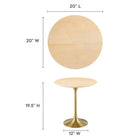 Modway - Lippa Rond de 20 po Bois Table d’appoint - Gold Natural-Placage en grain de bois et plateau de table en MDF