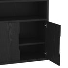 Manhattan Comfort - Rivington bibliothèque moderne à 4 étagères avec armoire 40" - Noir-La texture riche du grain de bois apporte chaleur et dimension naturelles