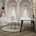 Homy Casa - Chaises d'accueil 4 places, tissu rembourré beige-Dossier incurvé ergonomique : Offre un soutien durable sans inconfort.