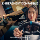 Logitech G923 Volant de Course et Pédales, Retour de Force TRUEFORCE, pour PS5, PS4, PC et Mac - Noir-Compte-tours intégré: gérez la voiture grâce au compte-tours LED, aux contrôles PlayStation 5, PS4 et PC intégrés et au ressort de pédale de frein progressif, pour rester serein même à haute vitesse