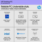HP - Ordinateur de bureau M01-F2059 - Intel Core i7-12700 - SSD 1 To - RAM 16 Go - Windows 11-Comprend une souris et un clavier filaires noirs HP pour une configuration immédiate