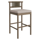 Modway - Eleni Terrasse extérieure Bois de teck Tabourets de bar Ensemble de 2 - Caillou-Capsules de pied non marquées