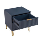 Manhattan Comfort - Table de nuit moderne DUMBO 51 cm à 2 tiroirs - Bleu Minuit - Lot de 2-Parfait pour le rangement de chevet, les lampes ou les objets de décoration