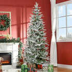 HOMCOM - Sapin de Noël artificiel 7 - 5' forme crayon enneigé-Certaines des branches sont moulées à partir de vraies branches pour un style d'arbre réaliste et sans beaucoup de façonnage 
