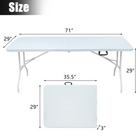 Homy Casa - Table pliante portable de 6 pi pour intérieur et extérieur, camping - Blanc-Le plastique PEHD résiste aux taches du quotidien