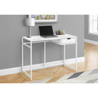 Monarch Specialties - 7570 Bureau 42 po - Blanc/Metal Blanc-Le cadre en métal élancé au fini blanc offre une stabilité et correspond aux panneaux stratifiés blancs