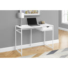 Monarch Specialties - 7570 Bureau 42 po - Blanc/Metal Blanc-Le cadre en métal élancé au fini blanc offre une stabilité et correspond aux panneaux stratifiés blancs