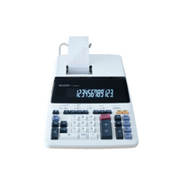 Sharp - Imprimante multifonction 12 chiffres, calculatrice multifonction - blanc-Écran LCD extra large à 12 chiffres rétroéclairé par LED blanches