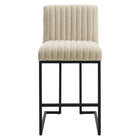 Modway - Indulge Chenal Touffé Tissu Tabouret de comptoir - Beige-Capsules de pied non marquées
