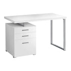 Monarch Specialties - 7027 Bureau 48 po L - Blanc Orientation Gauche Ou Droite-Un bureau d'ordinateur moderne de 48 pouces de long dans un style moderne, avec une configuration réversible pour une installation à gauche ou à droite, parfait pour créer un espace de travail fonctionnel dans votre bureau à domicile.