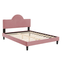 Modway - Soleil Performance Velvet Lit simple, Rose poussiéreuse-Lit simple