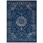 Modway - Lilja Médaillon vintage vieilli Tapis de 5 pi l x 8 pi L - Bleu marocain beige et ivoire-Tapis de décor vintage vieilli