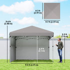 Outsunny - Tente auvent pliante 10 pi l x 10 pi L avec parois latérales amovibles et sac de transport - Gris clair-Équipée d’un sac à roulettes pour un transport facile