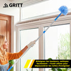 Gritt Commercial - Brosse chasse-toiles avec manche télescopique de 6 pi - Lot de 3-Comprend dans le kit : brosse chasse-toiles/pour coins de 6 11/16 po et manche télescopique de 6 pi