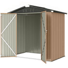 Outsunny - Abri de rangement extérieur 6,5 pi x 4 pi, brun-L'intérieur spacieux et le toit en pente accueillent facilement des outils longs et des équipements saisonniers 
