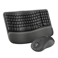 Logitech - MK670 Combo, clavier Wave Keys ergonomique sans fil avec souris sans fil - Graphite-Découvrez l’ensemble confort: augmentez votre confort avec le clavier sans fil ergonomique Wave Keys et la souris sans fil Signature M550 L, parfaitement adaptée aux mains de taille moyenne ou grande