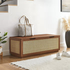 Modway - Soma 47" Rotin Établi de rangement - Noyer-2 compartiments intérieurs spacieux