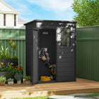 Outsunny - Remise de jardin extérieure 5 pi x 3 pi, avec porte verrouillable, gris foncé-Porte verrouillable avec clé incluse
